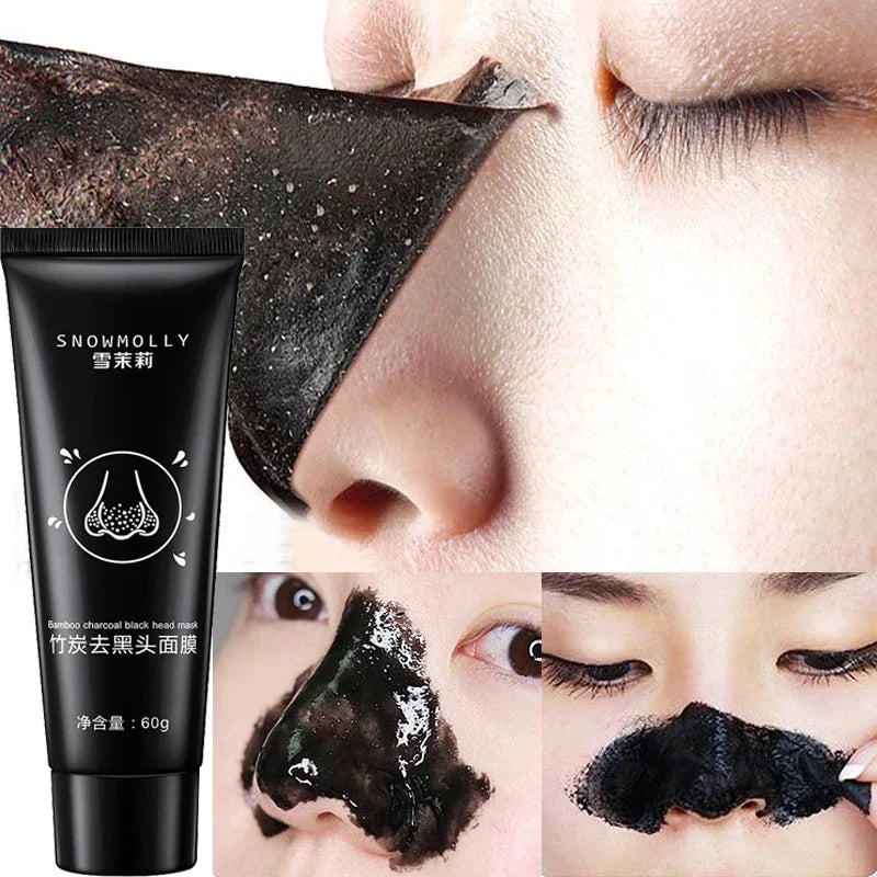 Blackhead Removal Face Mask Cleansing Black Mud Oil-Control Acne Treatment Bamboo Charcoal Peel-Off Nose Mask Skin Beauty Care