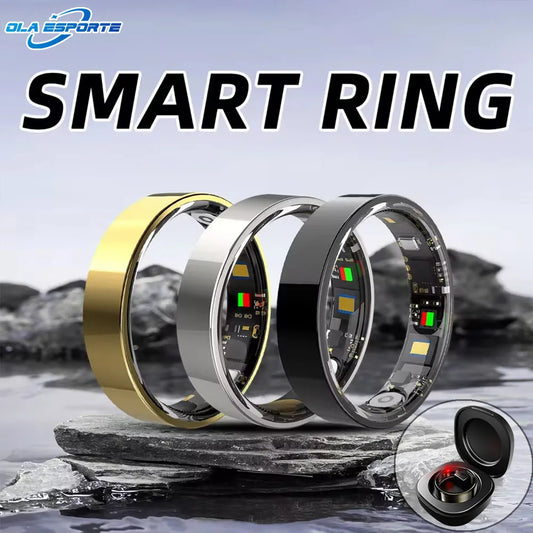 New Smart Ring Health Reminders 5ATM Waterproof Blood Oxygen Heart Rate Sleep Monitoring Sports Fashion Ring For Men Women Gift