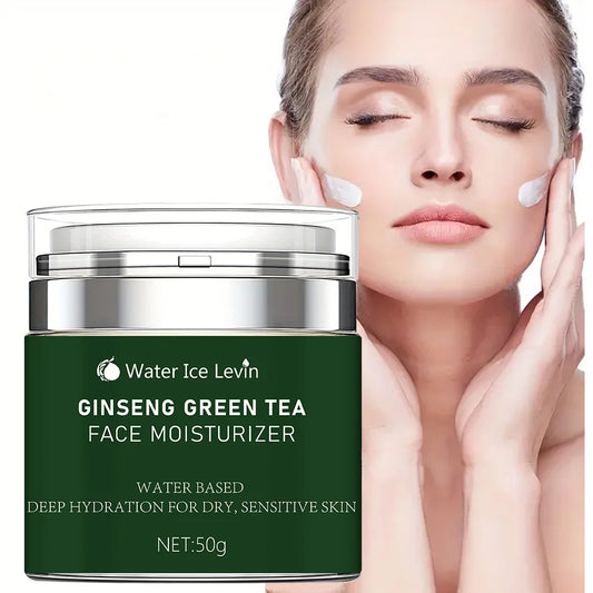 Ginseng Green Tea Facial Cream Moisturizing Containing Ginseng Extract Aloe Vera Leaf Juice for Dry Skin Care Suitable for All Skin Types