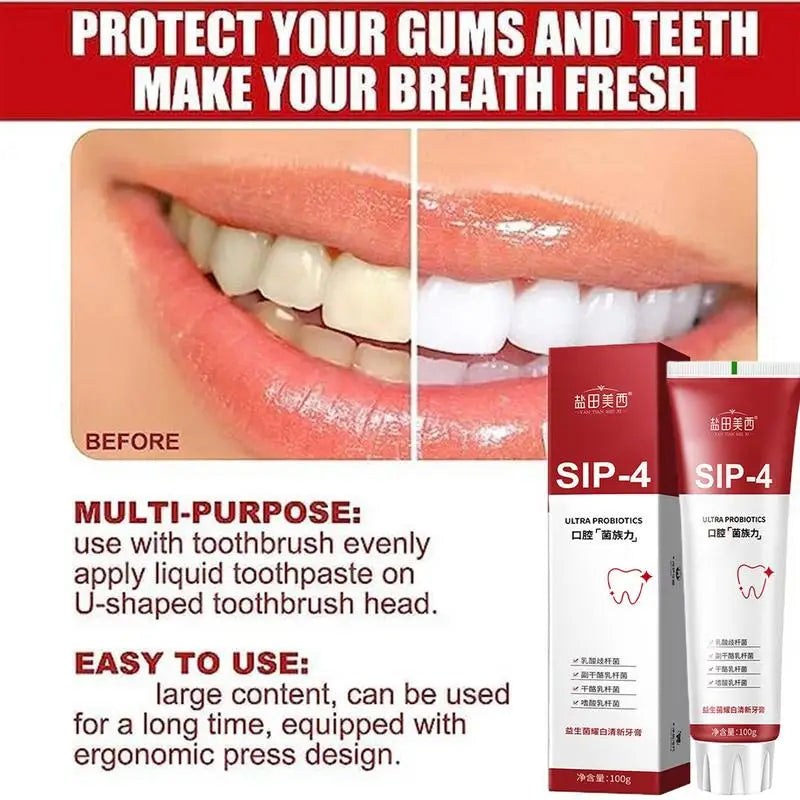 Probiotic Toothpaste freshen breath maintain oral health whiten teeth Stain Removing Sp-4 Toothpaste Teeth Cleaner Plaque Remove