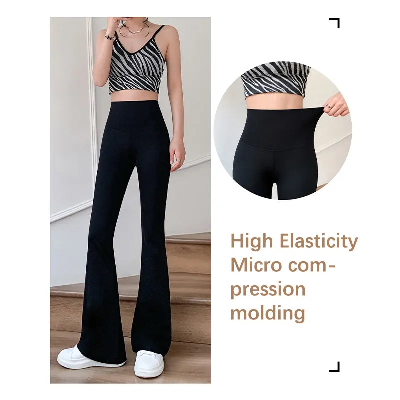 Flare Leggings Yoga Pants Women High Waist Wide Leg Pants Women Gym Sports Black Flared Pant Plus Size Dance Trousers 2023 New