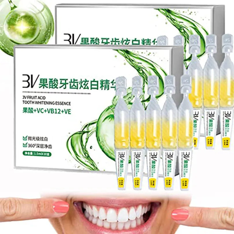 10Pcs 3V TLOPA Ampoule Toothpaste Tooth Serum Ampoule Essence Toothpaste Fruit Acid Teeth Whitening Essence Tooth Care