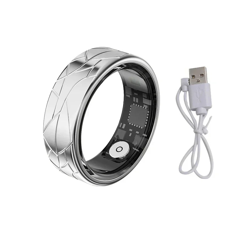 Smart Ring Health Monitoring IP68&5ATM Waterproof for Women Men Multi-sport Modes Bluetooth Sleep Tracker Finger Ring for Photo