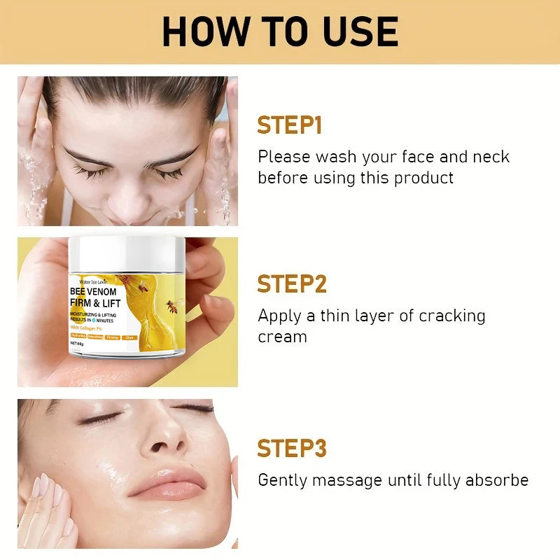 Bee Vemon Instant Facial Lifting Cream - 60g |   Firming and Rejuvenating Skin, Smoothing Fine Lines and Wrinkles |   All Skin Types