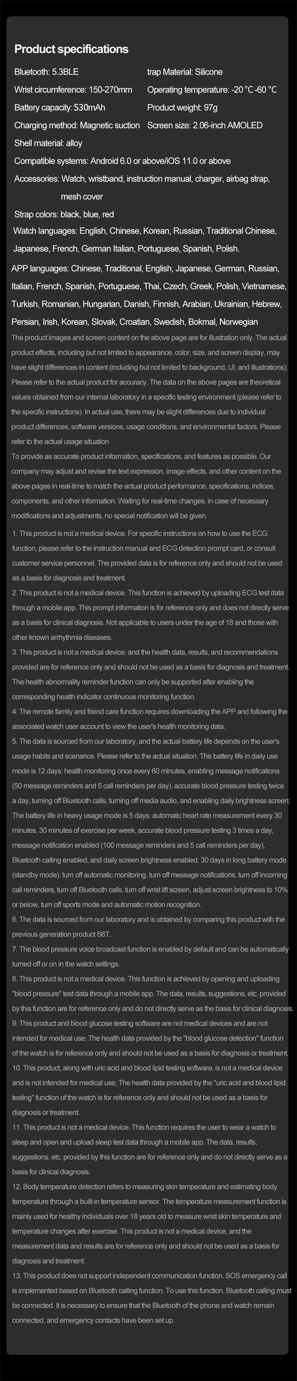 2025 New Health Monitor Smart Watch Blood Pressure Lipid Uric Acid ECG NFC Body Temperature Bluetooth Call Health Smartwatch
