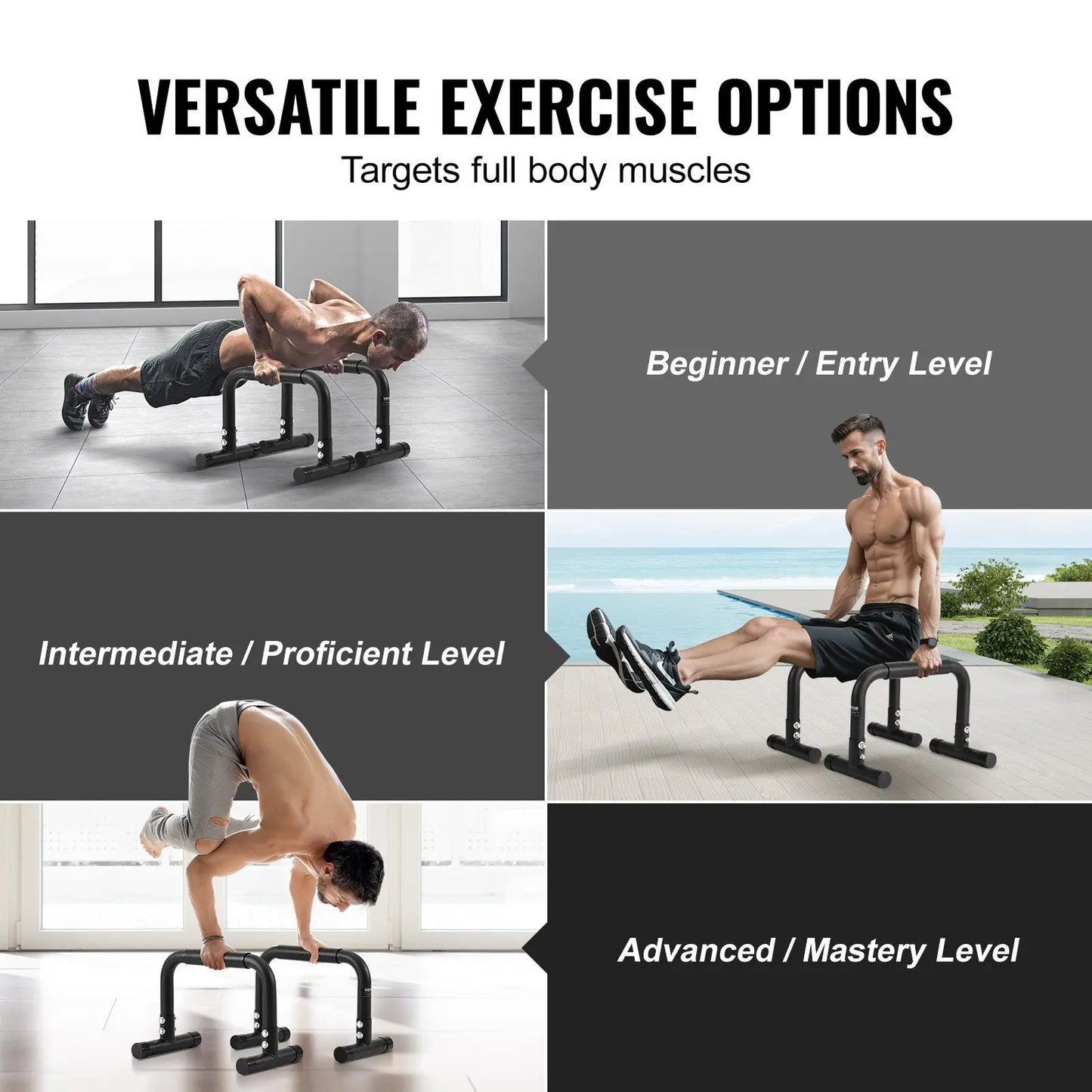 Dip Bars, 500 lbs Weight Capacity, Heave Duty Dip Stand Station, Fitness Workout Dip Bar Station Stabilizer Parallette Push Up S