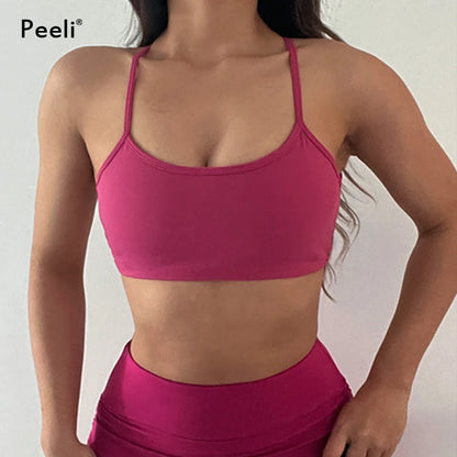 Backless Sports Bra High Support Sports Top Push Up Gym Crop Top Fitness Underwear Sexy Running Brassiere Yoga Bra Active Wear