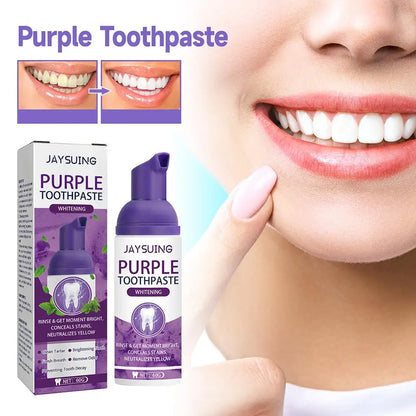 60g Purple Toothpaste Whitening Brightening Corrector Oral Stains Health Teeth Tooth Removing Yellow Cleaning N8K9