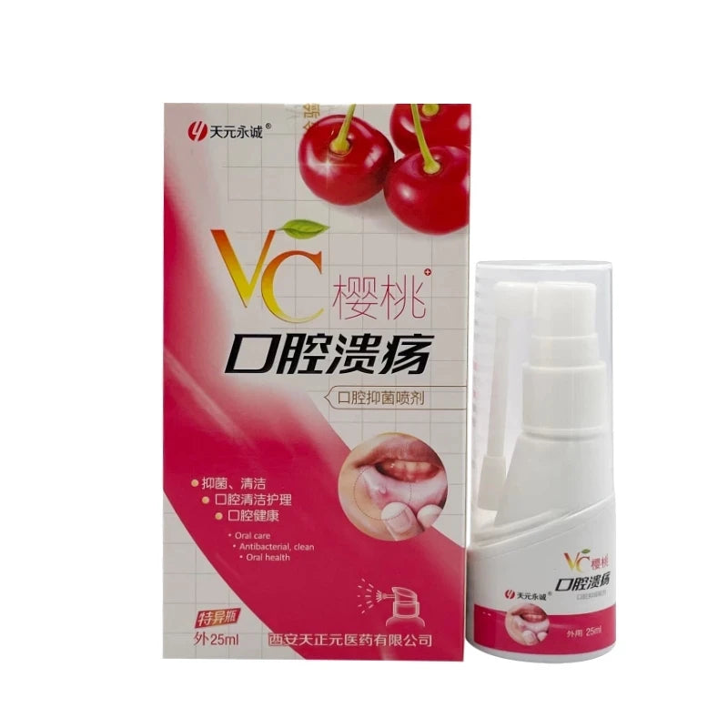 VC Cherry Breath Freshener 25ml Oral Spray Portable Mouth Spray Halitosis Ulcer Treatment Spray Protect Teeth Clean Health Care