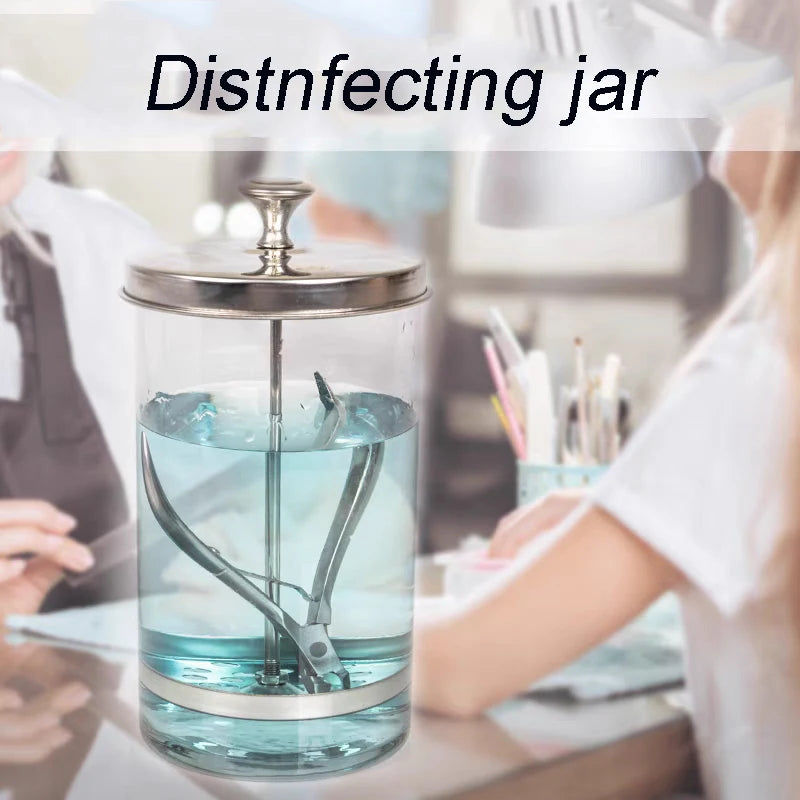 Sterilizer Jar Comb Sterilization Tank Barber Glass Cleaning Spa Eyelash Extensions Nail Tool Barber Sanitizing Disinfection