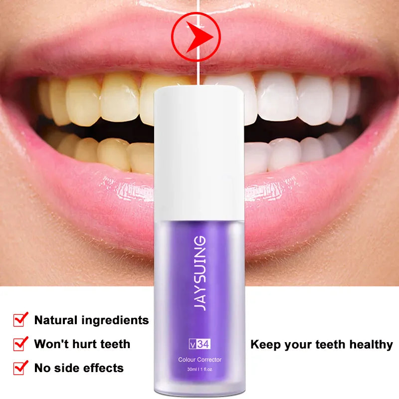 V34 Toothpaste Teeth Whitening Protect Tooth Enamel Intensive Stain Removal v34 Colour Corrector Toothpaste Improve Yellow Teeth