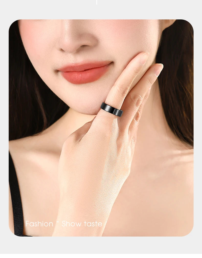 JUSTLANG Smart Ring Sports Ring Health Monitoring Bluetooth Heart Rate Blood Oxygen Sleep Pressure Motion Data Magnetic Charging