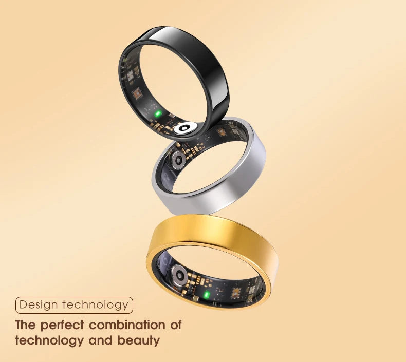 JUSTLANG Smart Ring Sports Ring Health Monitoring Bluetooth Heart Rate Blood Oxygen Sleep Pressure Motion Data Magnetic Charging
