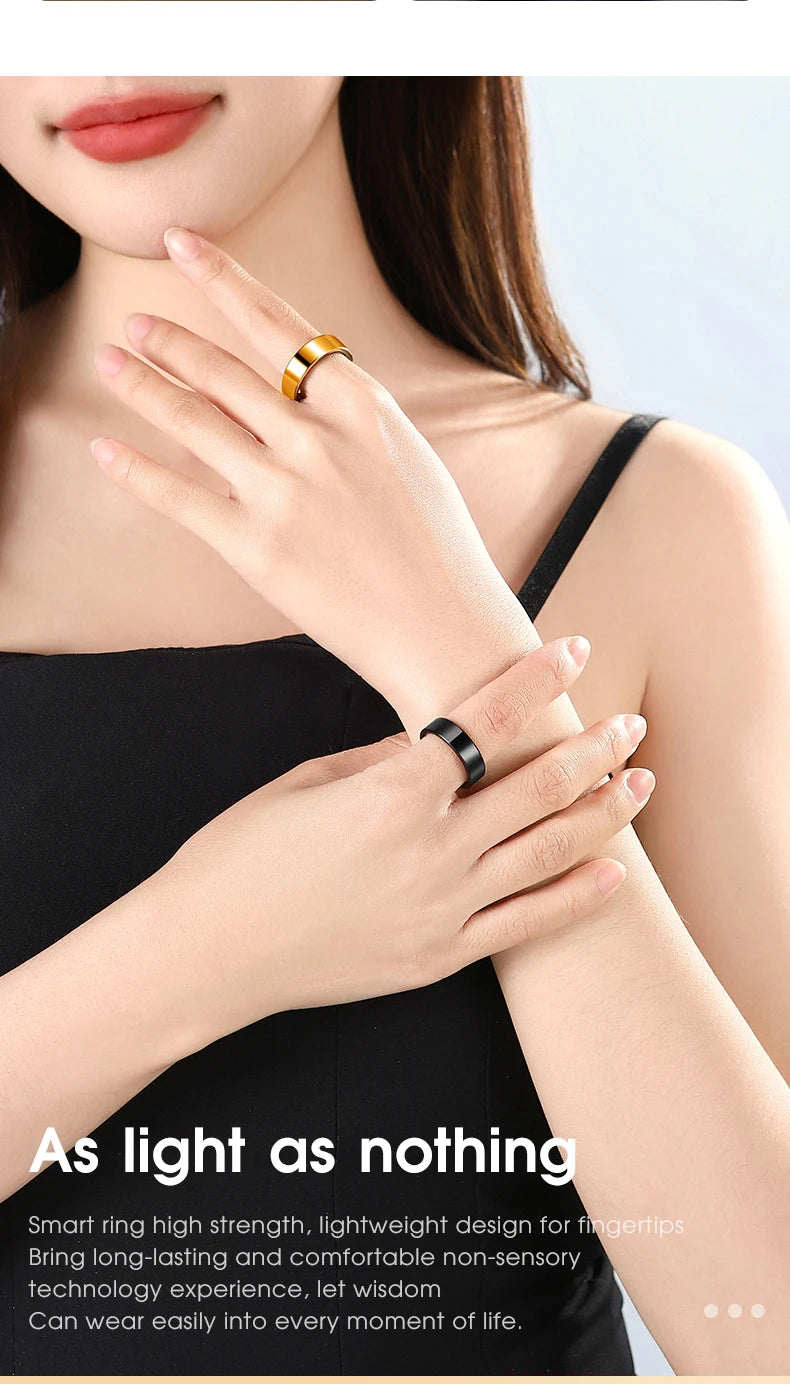 JUSTLANG Smart Ring Sports Ring Health Monitoring Bluetooth Heart Rate Blood Oxygen Sleep Pressure Motion Data Magnetic Charging