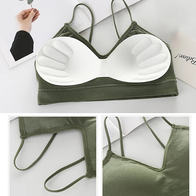 Sports Bras Top Cotton Women Push Up Solid Sports Bra Jogging Gym Sports Bra Girl Underwear Fitness Running Yoga Sport Tops