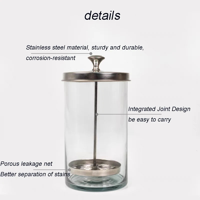 Sterilizer Jar Comb Sterilization Tank Barber Glass Cleaning Spa Eyelash Extensions Nail Tool Barber Sanitizing Disinfection