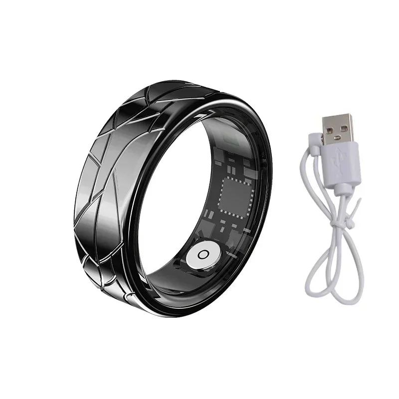 Smart Ring Health Monitoring IP68&5ATM Waterproof for Women Men Multi-sport Modes Bluetooth Sleep Tracker Finger Ring for Photo