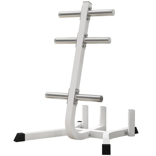 2-Inch White for Olympic Weight Tree Barbell Bar Holders 660 Lbs. Capacity Outdoor Fitness Equipment Heavy Weight Plate Rack