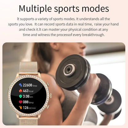 LIGE New Fashion Smart Watch Ladies Bluetooth Call Blood Pressure DIY Custom Dial Sport Bracelet Waterproof Men Smartwatch Women