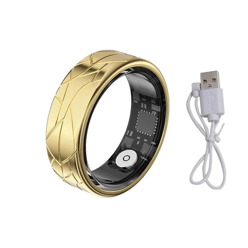 Smart Ring Health Monitoring IP68&5ATM Waterproof for Women Men Multi-sport Modes Bluetooth Sleep Tracker Finger Ring for Photo