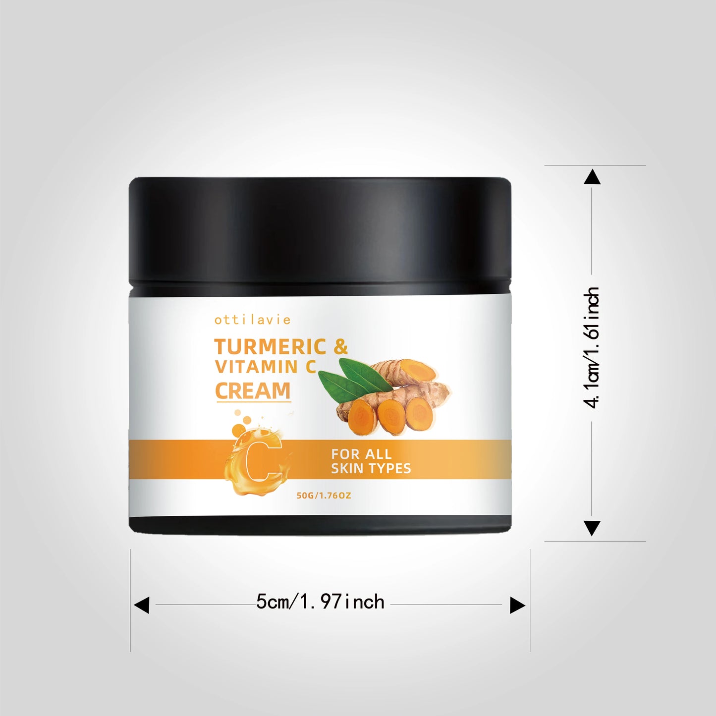 Turmeric & Vitamin C Cream -Lightweight Nourishment for Face& Neck, Fast-Absorbing HydrationAll Skin Types
