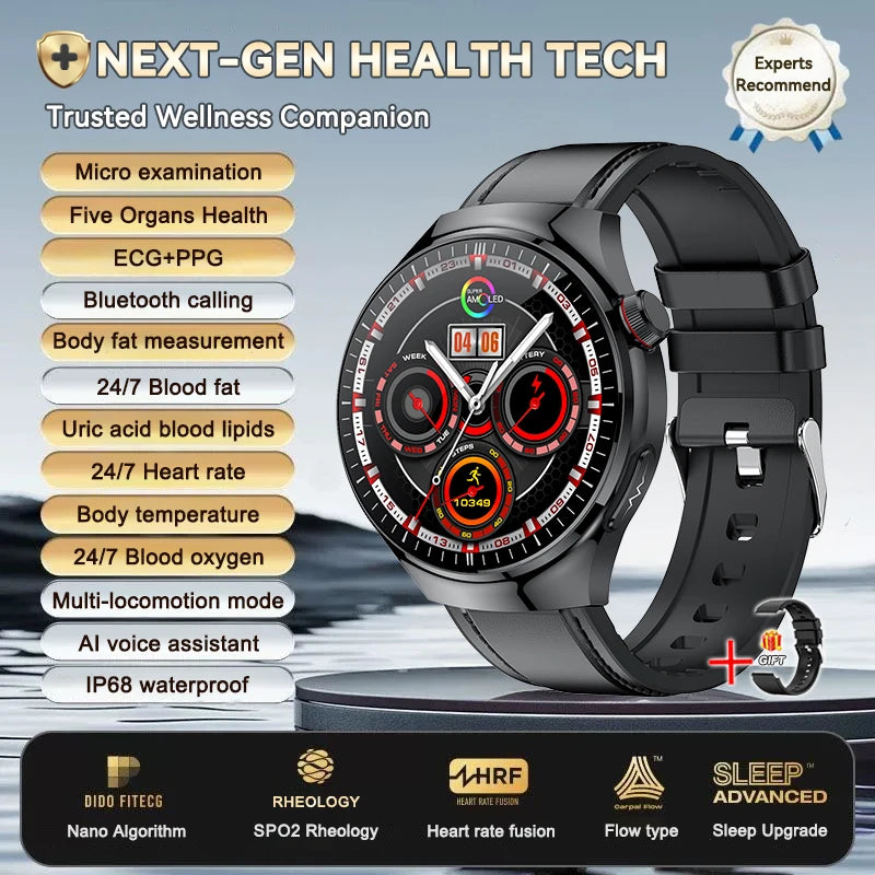 2025 New For Huawei Health Micro examination SmartWatch ECG+PPG Uric acid Blood lipid Bluetooth call Organ monitoring smartwatch