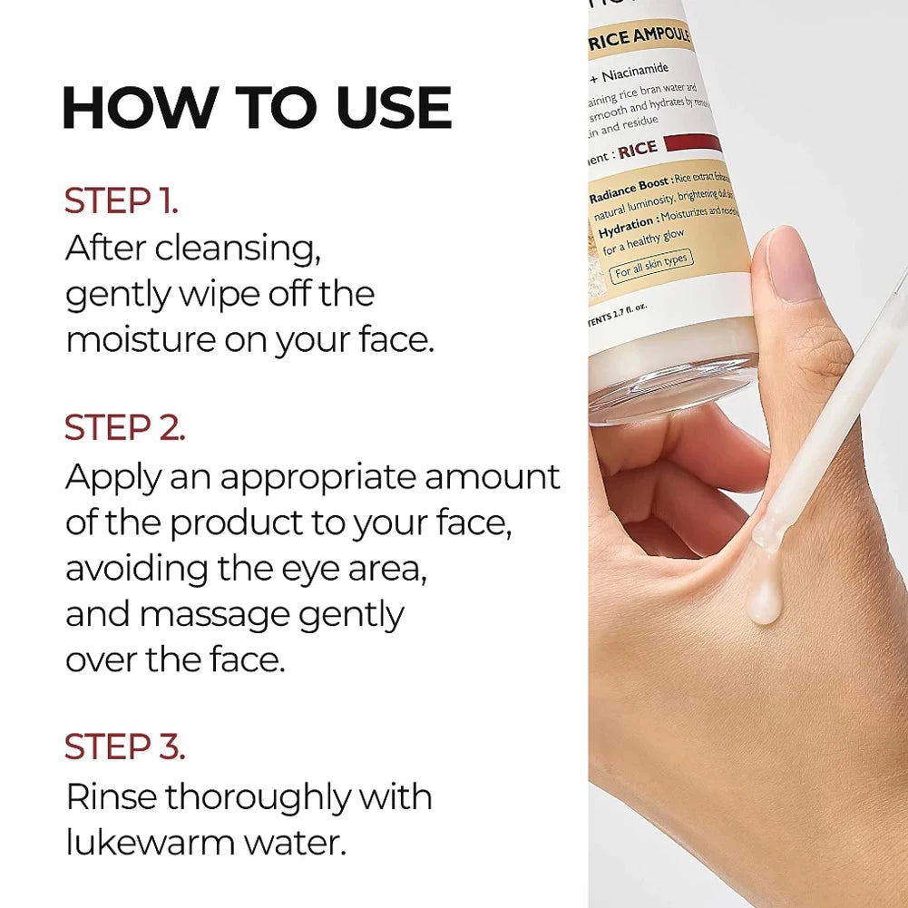 Exfoliating Toner, Natural Rice Extract, Gentle Hydration, Black Rice Ampoule 80ml Deep Skincare Solution