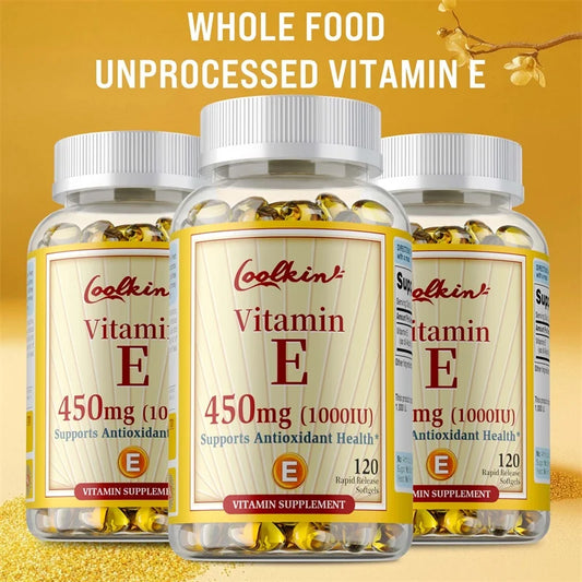 Natural Vitamin E Capsules - Brightens Skin, Tightens Skin, Reduce Wrinkles, Anti-aging, Antioxidant, Supports Immune