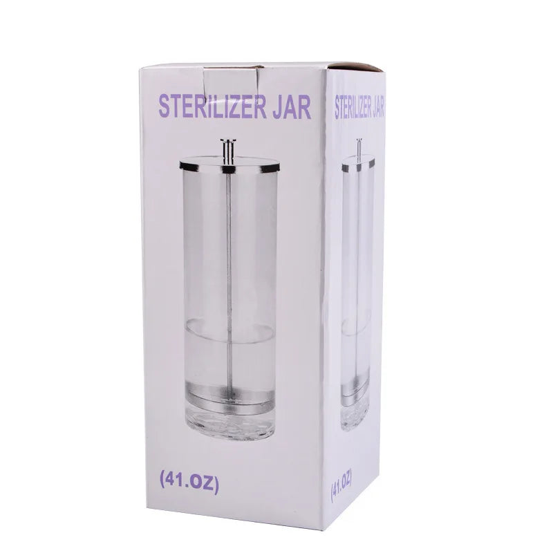 Sterilizer Jar Comb Sterilization Tank Barber Glass Cleaning Spa Eyelash Extensions Nail Tool Barber Sanitizing Disinfection