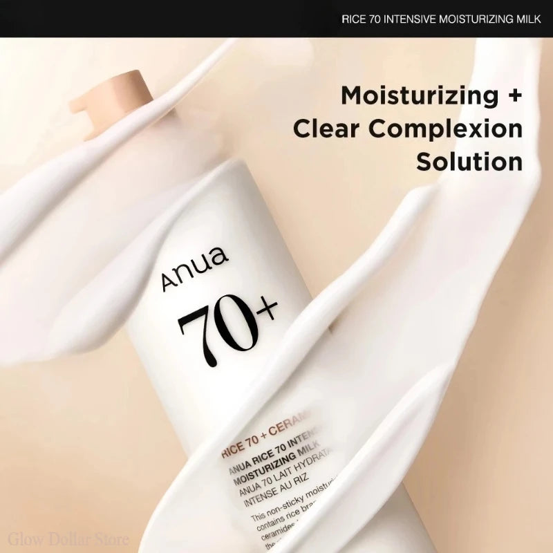 Korean Skincare Rice 70 Intensive Moisturizing Milk Lotion for Deep Hydration and Nourishing, Niacinamide Ceramides Lotion 150ml