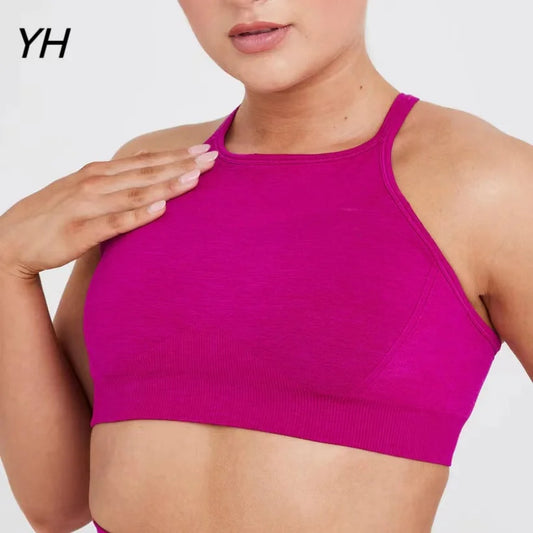 Effortless Women Seamless Oner Active Sports Bra Super Soft Running Fitness Workout Yoga Bra Padded Brassiere Gym Top