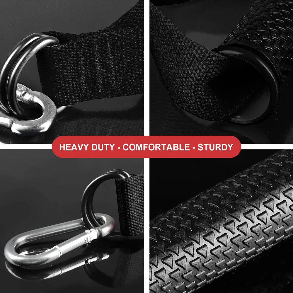 Heavy Duty Exercise Handles Cable Attachment Gym Resistance Bands Handles Anti-slip Grip Pilates Yoga Strength Trainer Workout