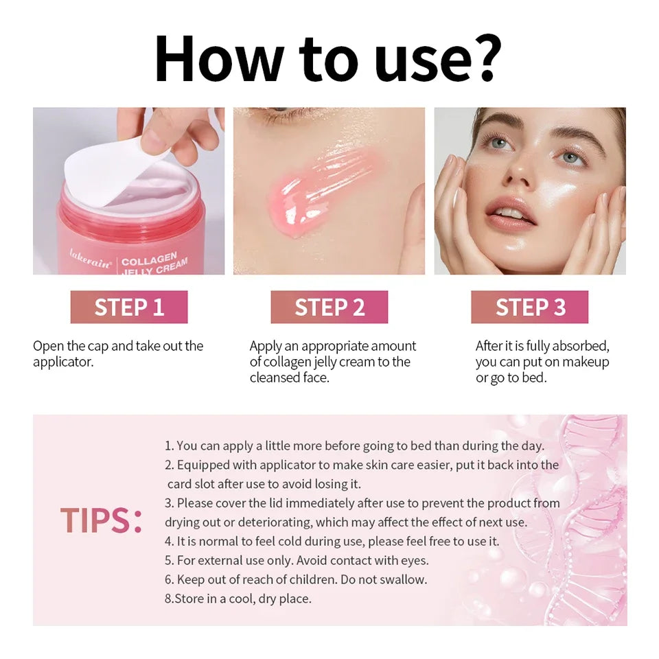Collagen Jelly Cream Enhances Skin Barrier Moisture 24-hour Facial Shine Natural Ingredient Korean Face Care Products