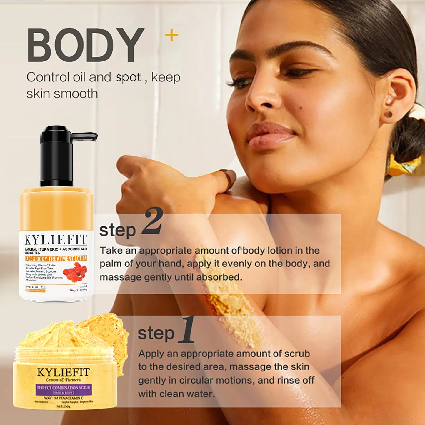 AILKE Natural Turmeric Skin Care Range, Lightening, Cleaning Skin, Moisturizes, Remove Acne and Pimples, Refining Pores