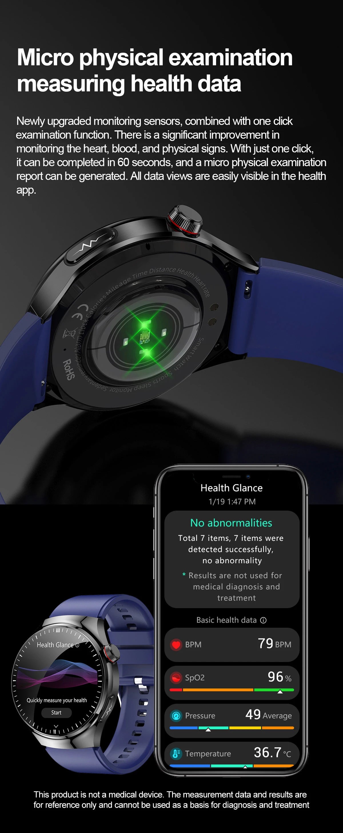 2025 New For Huawei Health Micro examination SmartWatch ECG+PPG Uric acid Blood lipid Bluetooth call Organ monitoring smartwatch
