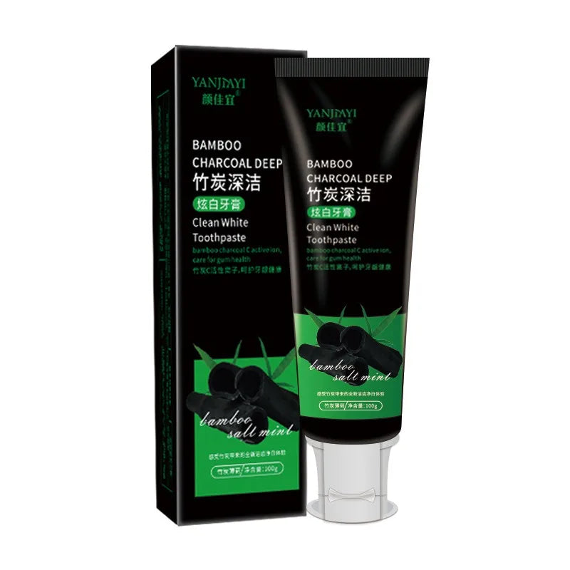 Bamboo Charcoal Black Toothpaste Deep Clean Mint Flavor Teeth Whitening Bad Breath Stains Oral Care 110g зубная паста