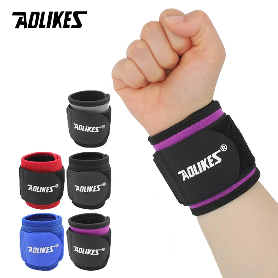 AOLIKES 1PCS Adjustable Wrist Support Brace Brand Wristband Men and Women Gym Wrestle Professional Sports Protection Wrist