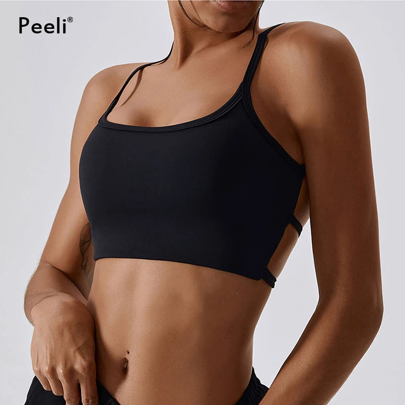 Backless Sports Bra High Support Sports Top Push Up Gym Crop Top Fitness Underwear Sexy Running Brassiere Yoga Bra Active Wear