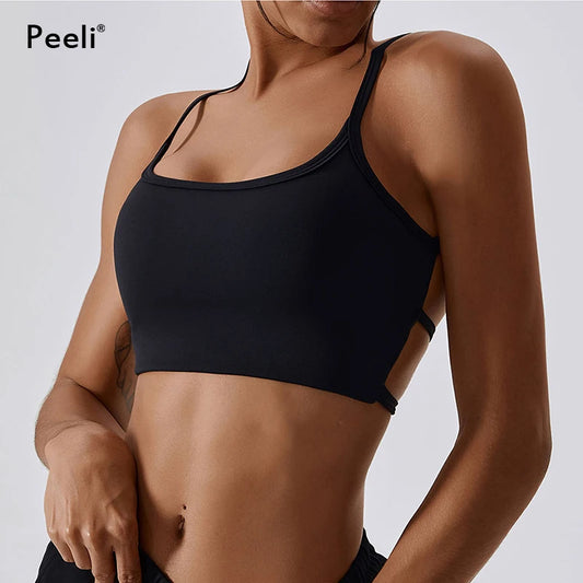 Backless Sports Bra High Support Sports Top Push Up Gym Crop Top Fitness Underwear Sexy Running Brassiere Yoga Bra Active Wear