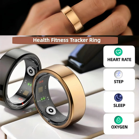 JUSTLANG Smart Ring Sports Ring Health Monitoring Bluetooth Heart Rate Blood Oxygen Sleep Pressure Motion Data Magnetic Charging