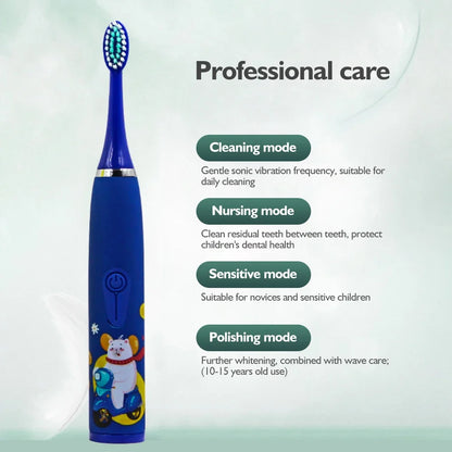 Sonic Toothbrush Electric for Kids Tooth Brush Children Waterproof Teeth Cleaning Whitening Soft Bristle Toothbrush J259