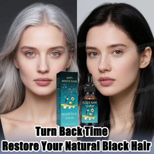 Gray-to-Black Hair Oil Restores Hair's Natural Black Pigment Nourishes Hair Follicles Reduce Breakage Soothes Scalp Adds Shine