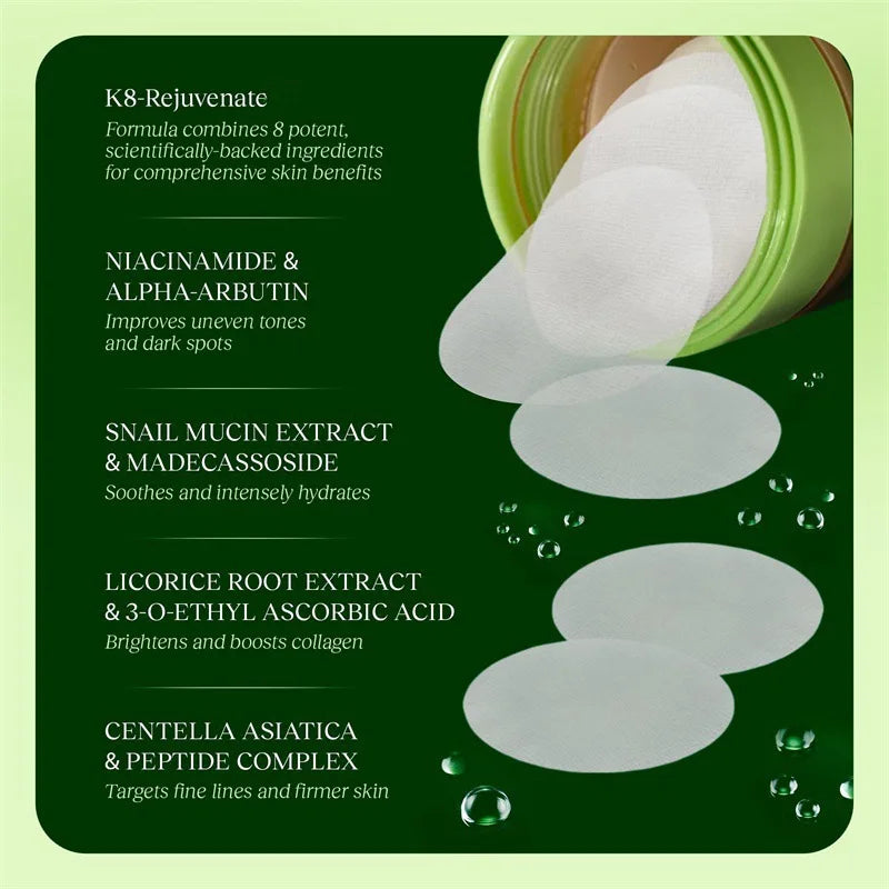 Korean Skincare Cleansing Pads Centella Asiatica Niacinamide Peptides Hydrating Facial Cotton Pads Minimizing Toner Pads