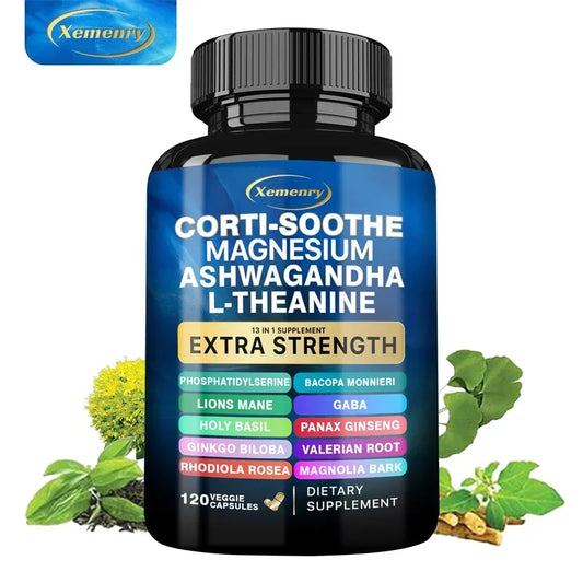 Corti-Soothe Cortisol Supplement - Manage Stress, Maintain Calm & Support Adrenal Health,with Magnesium, Ashwagandha, L-Theanine