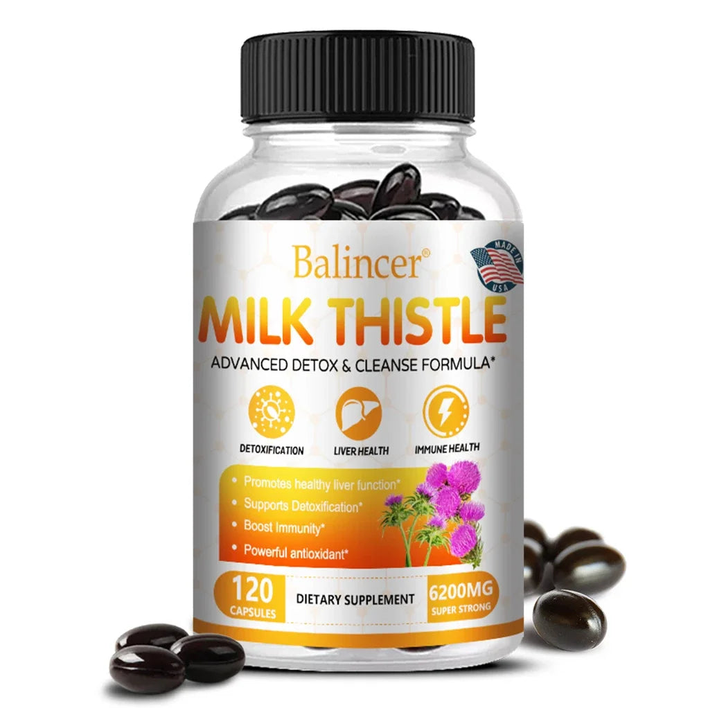 Balincer Liver Detox Cleanse - with Milk Thistle - Improves Liver Function, Supports Fat Metabolism, Antioxidant - 120 Capsules