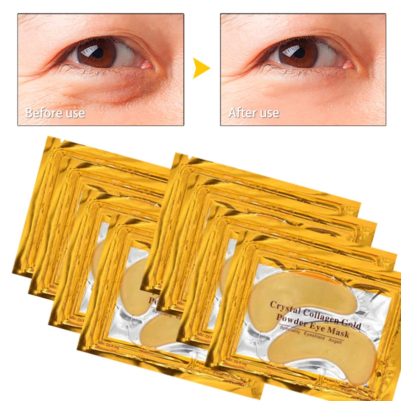 Crystal Collagen Gold Powder Eye Mask Anti-Aging Dark Circles Acne Beauty Patches For Eye Skin Care Korean Cosmetics 30p=15pairs