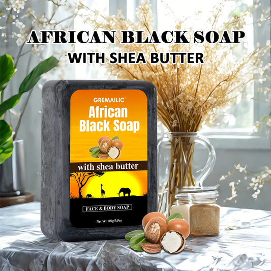 African Shea Butter Soap - Deeply Nourishes, Soothes/Protects Skin, Natural Formula, All Skin Types