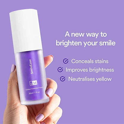 V34 Whitening Fresh Breath Brightening Purple Toothpaste Remove Stain Reduce Yellowing Care For Teeth Gums Oral 30ml Hot Selling