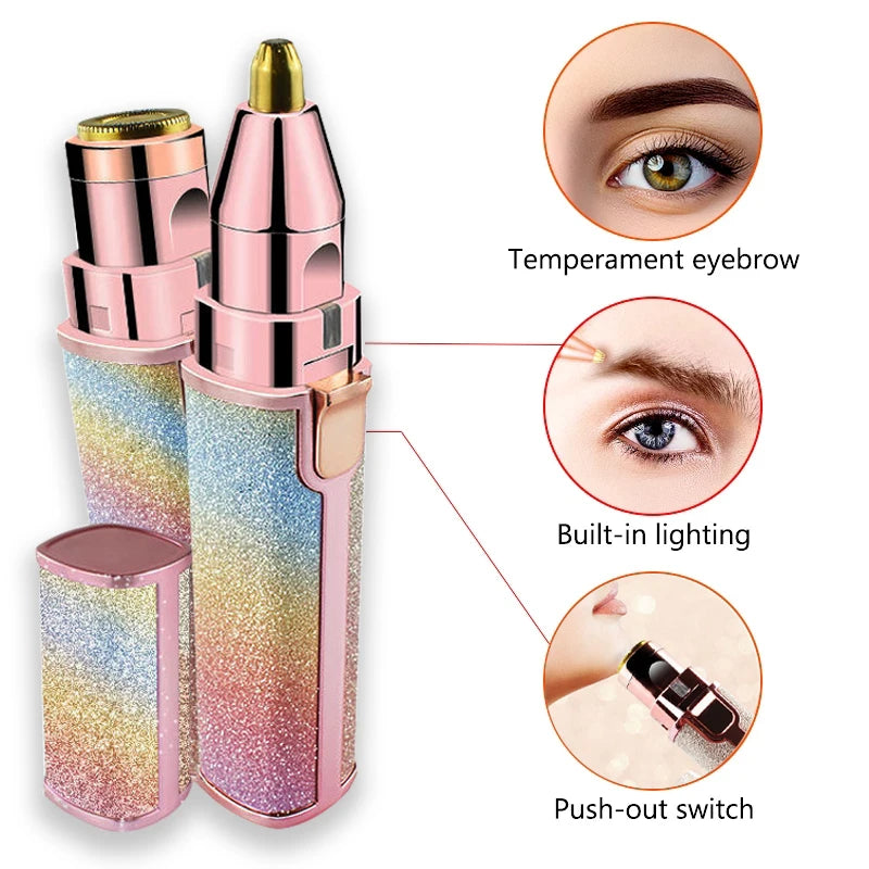 Electric Eyebrow Puller 2 IN 1 Facial Body Hair Remover Mini Portable  USB Brows Eyebrow Trimmer Hair Shaver for Men& Women