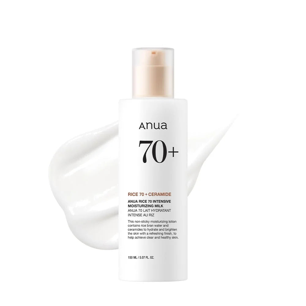 Korean Skincare Rice 70 Intensive Moisturizing Milk Lotion for Deep Hydration and Nourishing, Niacinamide Ceramides Lotion 150ml